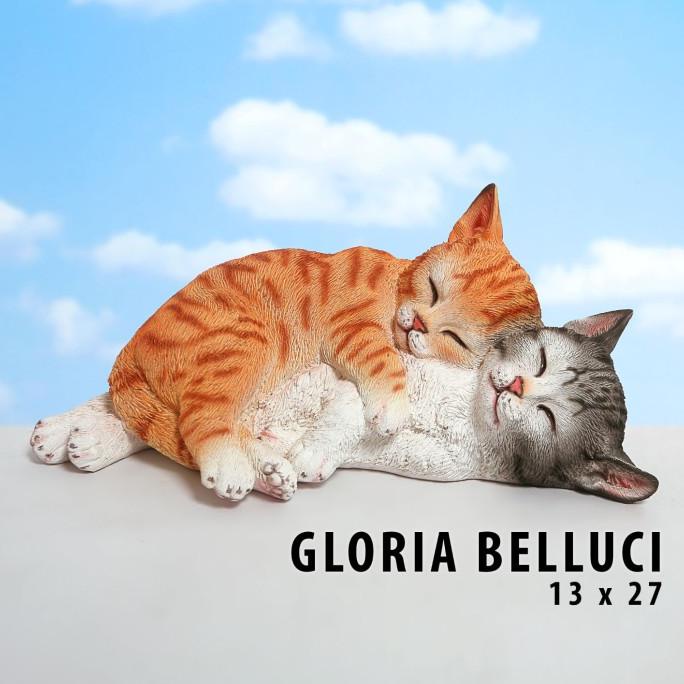 patung pajangan miniatur kucing tidur nempel catlovers persia anggora