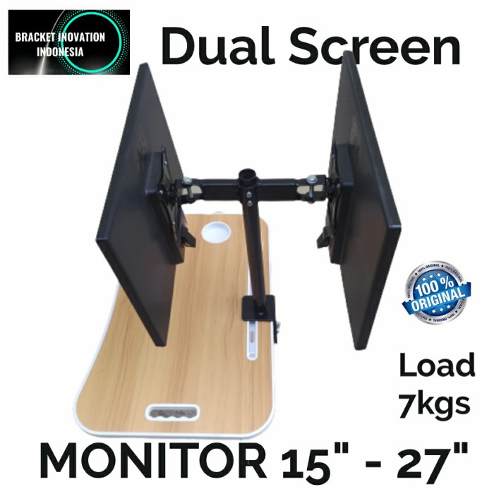 Bracket dual monitor 15 - 27 inch Posisi Depan Belakang Adjustable