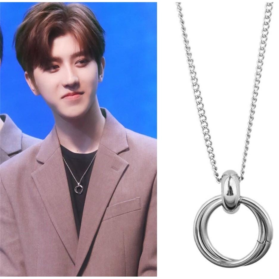 Kalung Double Ring Kalung Korea Stainless Steel Unisex
