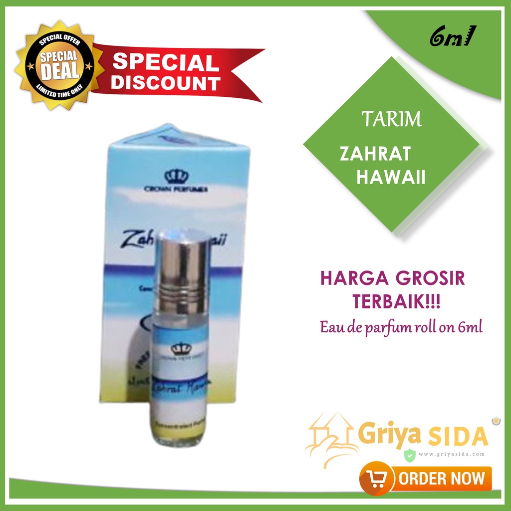 Parfum zahrat hawai 6ml TARIM dobha minyak wangi zahrat hawaii aroma mirip al rehab