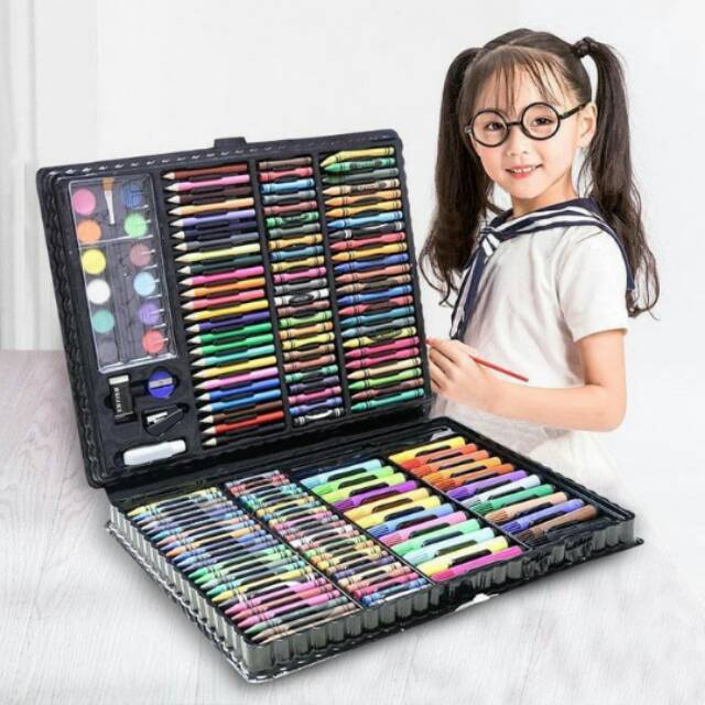 

Super Mega Art Set Isi 168 Pcs - Crayon - Spidol - Pensil Warna - Cat Air