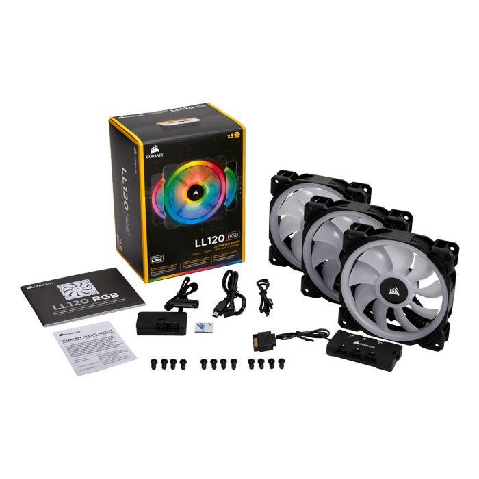 LL120 RGB 120mm Dual Light Loop RGB LED PWM Fan 3 Fan Pack