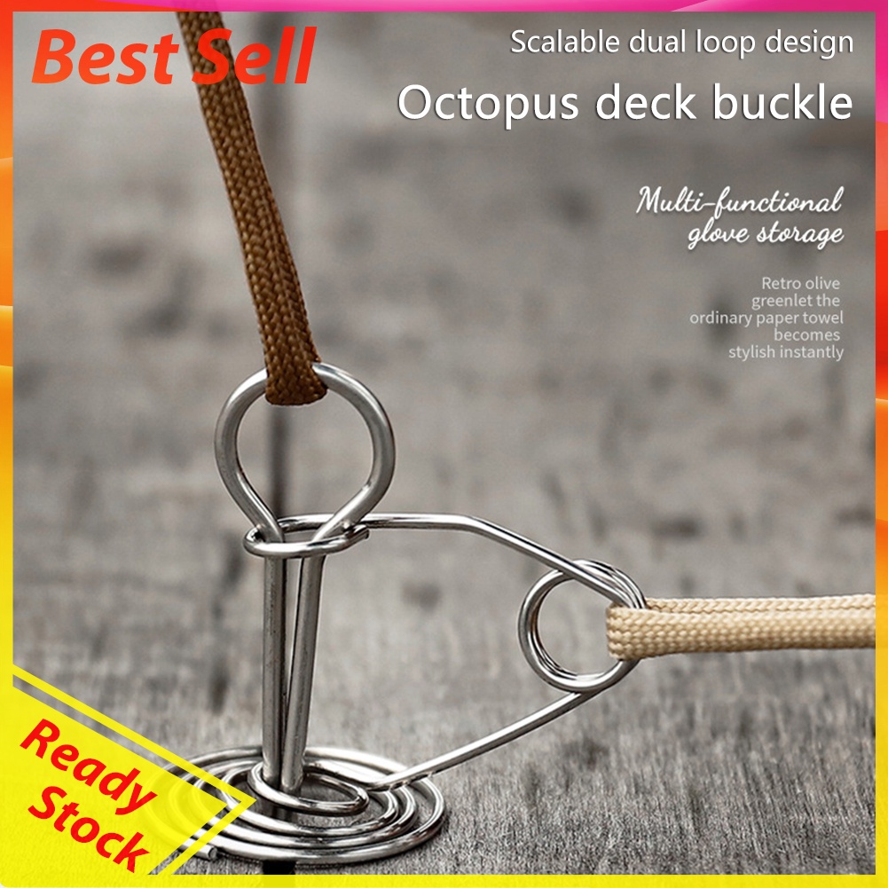 Octopus Deck Anchor Peg Hooks Fishbone Stainless Steel Wind Rope Buckles