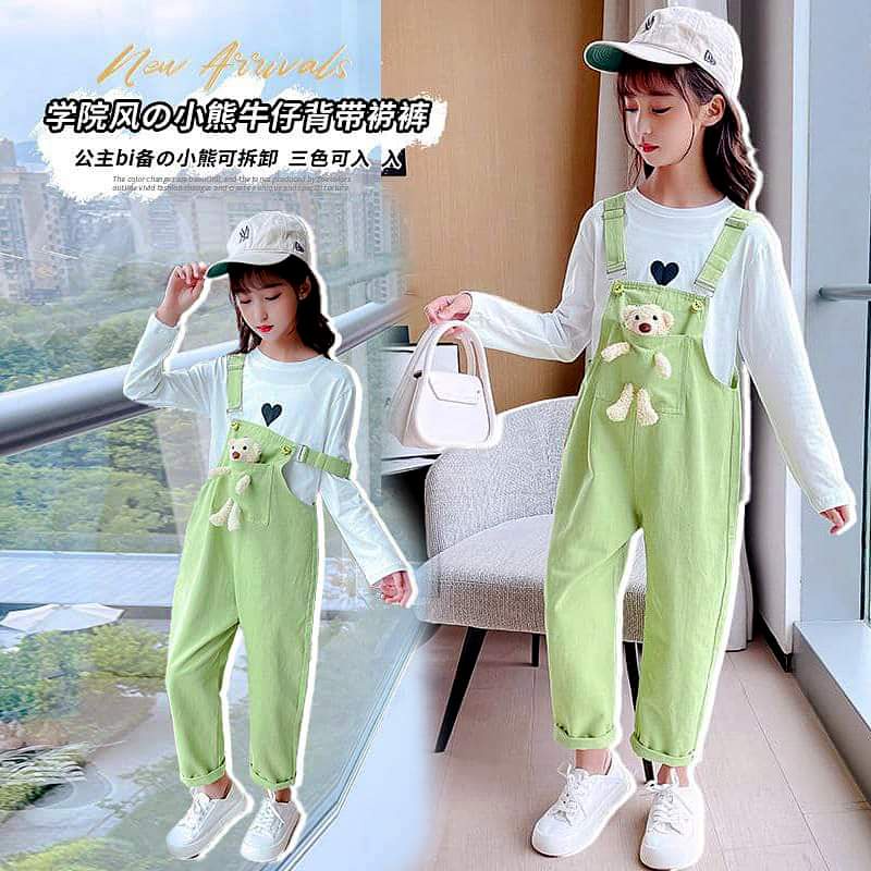 Overall Celana Anak Perempuan Love Doll Bear