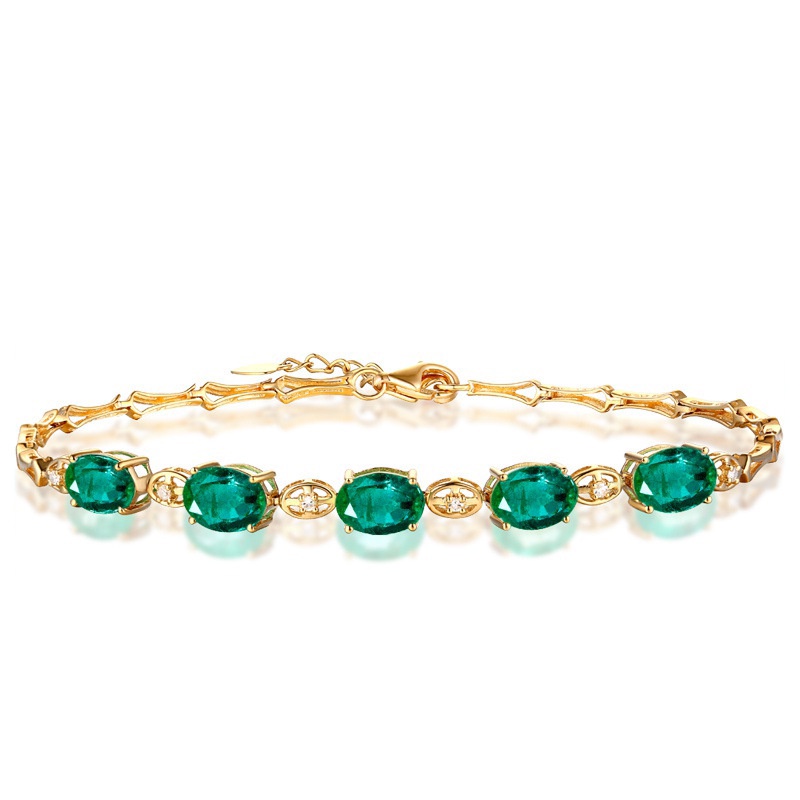 Gelang Emerald 18k Gold Bahan Stainless Warna-Warni