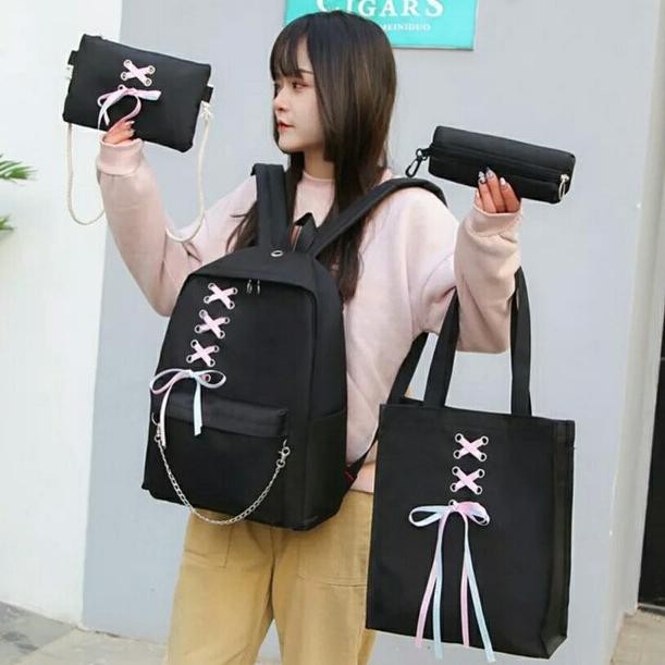 [KODE BARANG 3] TAS RANSEL KOREAN STYLE 4 IN 1 HOME FEMME
