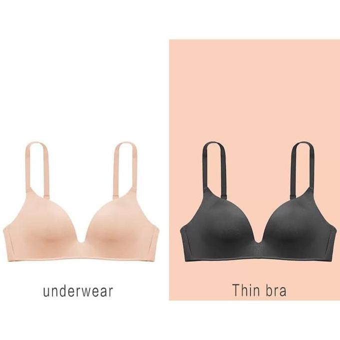 Pd399309- Travel Bra Bh Seamless Tanpa Kawat Beha Wireless Bra Murah Bralette - Hitam, 32 G69Ed89S