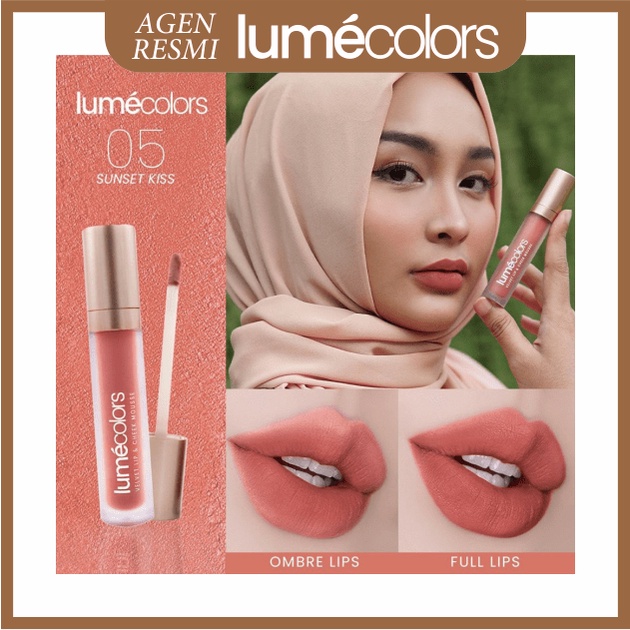 Lipstik Liptint Lumecolors Lumecolor Lumecolour Warna Sunset Kiss Lip and Cheek Mousse Lip Balm Lipc