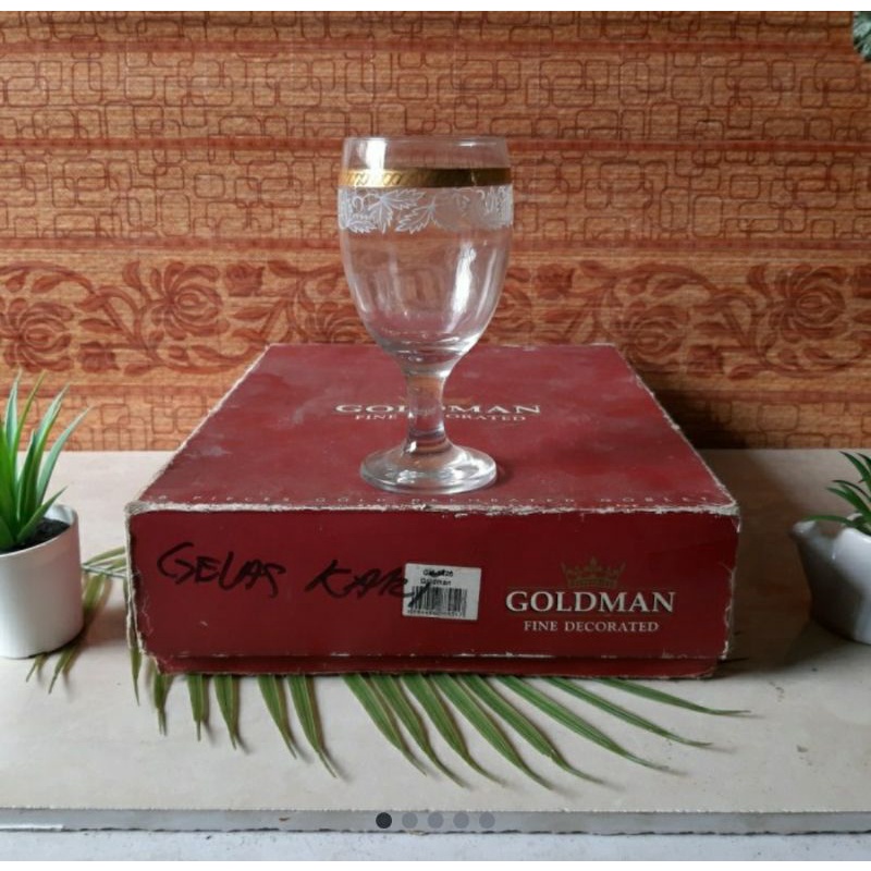 OBRAL Gelas WINE berkaki merk "GOLDMAN" diameter 7cm x T15.5cm 6pcs/box (Jual khusus Medan / SPX Ins