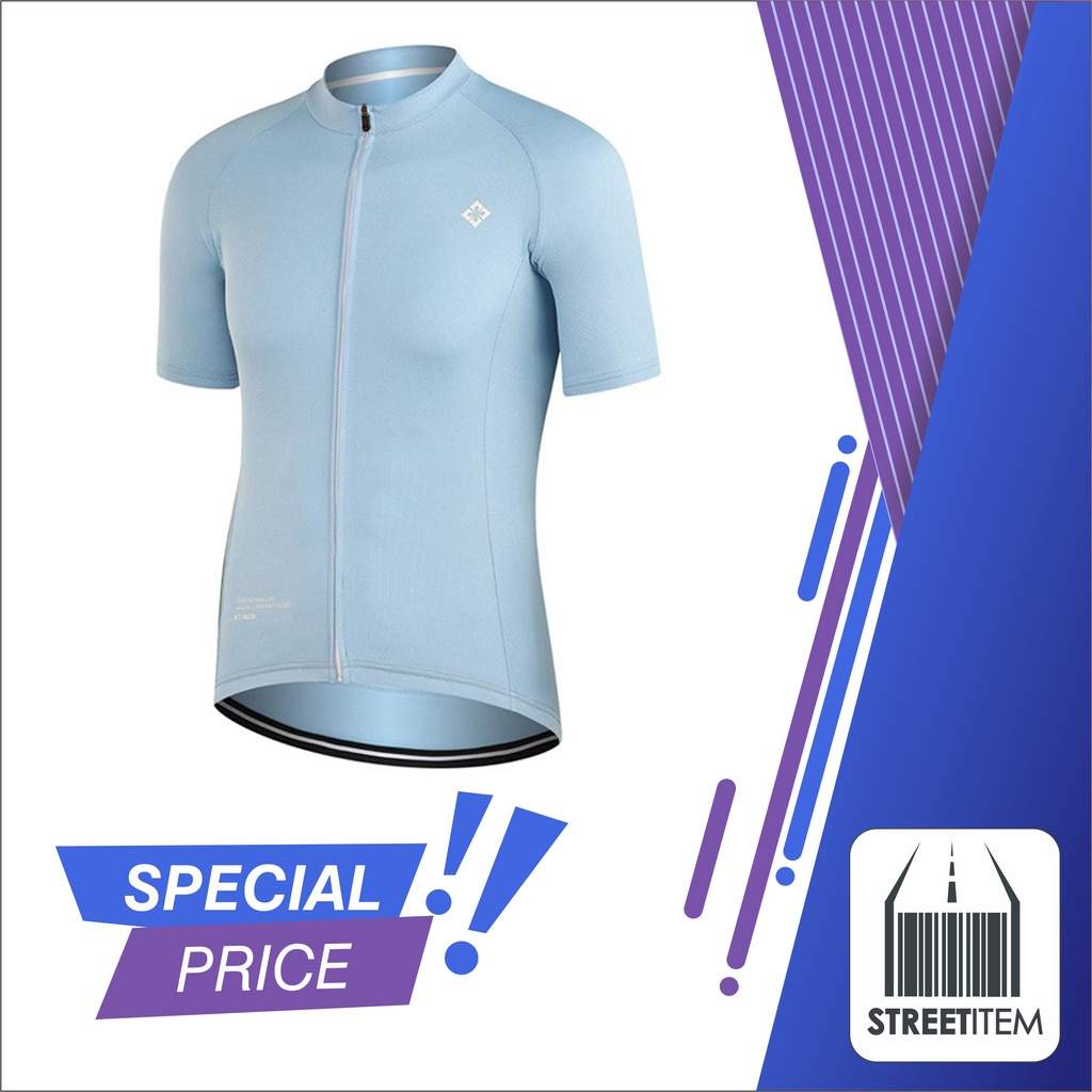 Jersey Sepeda Xintown Roadbike MTB Pria Wanita Polos Biru Langit