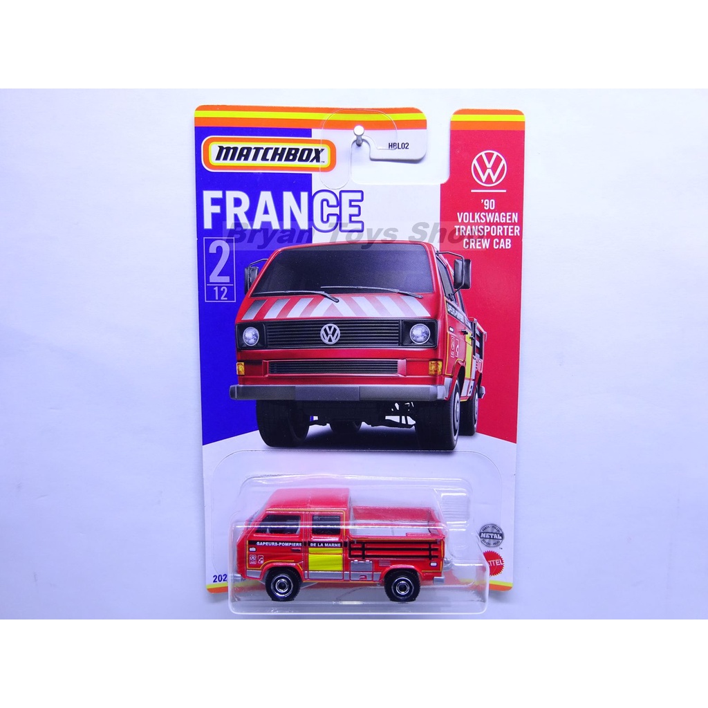 Matchbox France 90 Volkswagen Transporter Crew Cab Merah