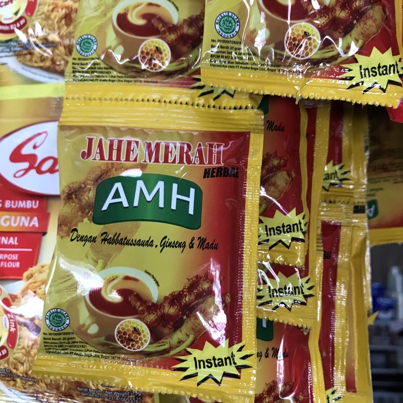 

(E-14) jahe merah AMH jahe merah 10 pcs bubuk sachet mantab AMH