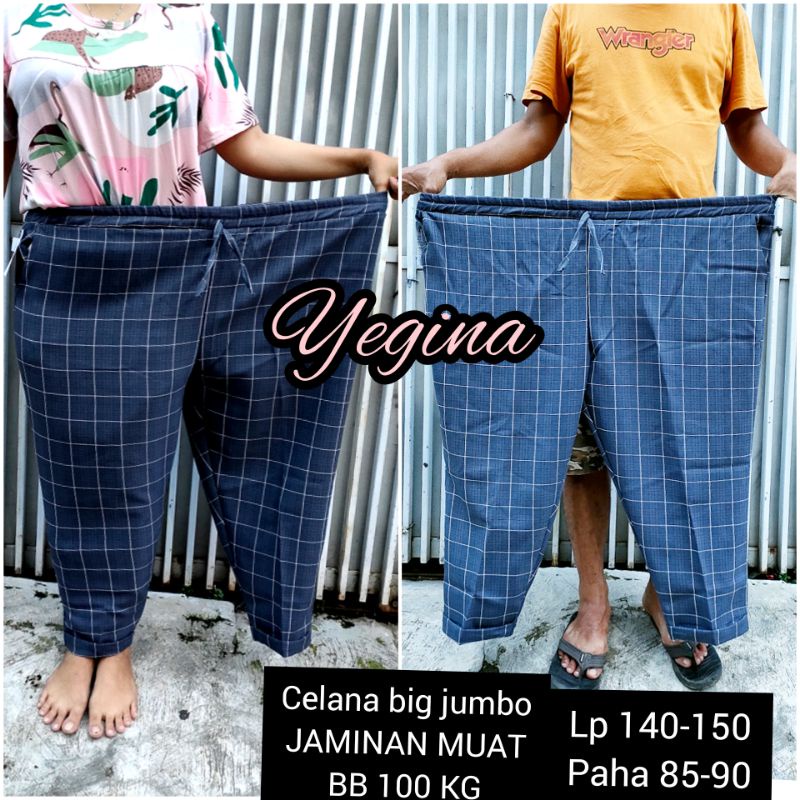 CELANA BAGGY KOTAK BIG JUMBO(BB 90-130KG) BAGGY KOTAK Tartan WANITA OVERSIZE TERBARU TERMURAH EXTRAJUMBO SUPERJUMBO JAMINAN KUALITAS BISA COD
