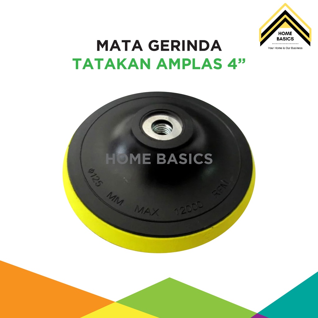 Mata Gerinda Tatakan Amplas 4" / Pad Velcro / Batu Gurinda / Grenda / Grinda Pad Amplas Bulat