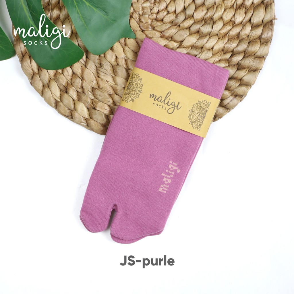 Kaos Kaki Jempol Panjang / Maligisocks / kaos kaki polos/ JL- Cream-PURPLE