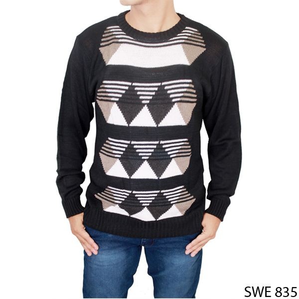 Sweater Keren Pria Terbaru Rajut Hitam – SWE 835