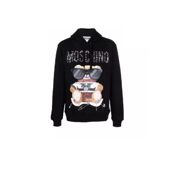 Moschino Hoodie Mixed Teddy Bear Black