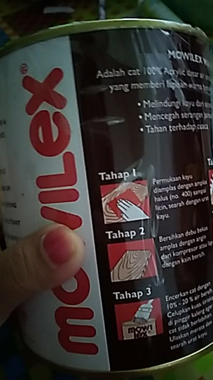 Mowilex Politur Pelitur Plitur Jadi Wood Stain Campuran Air Pilih Warna Kaleng 1liter