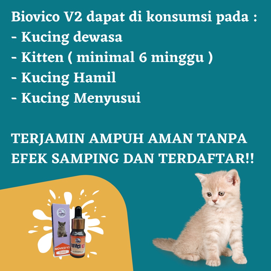 Obat Diare Mencret Kucing BIOVICO V2 Antibiotik Kitten Ampuh Atasi Muntah Pup Obat Cair BAB Masalah Pencernaan Kucing