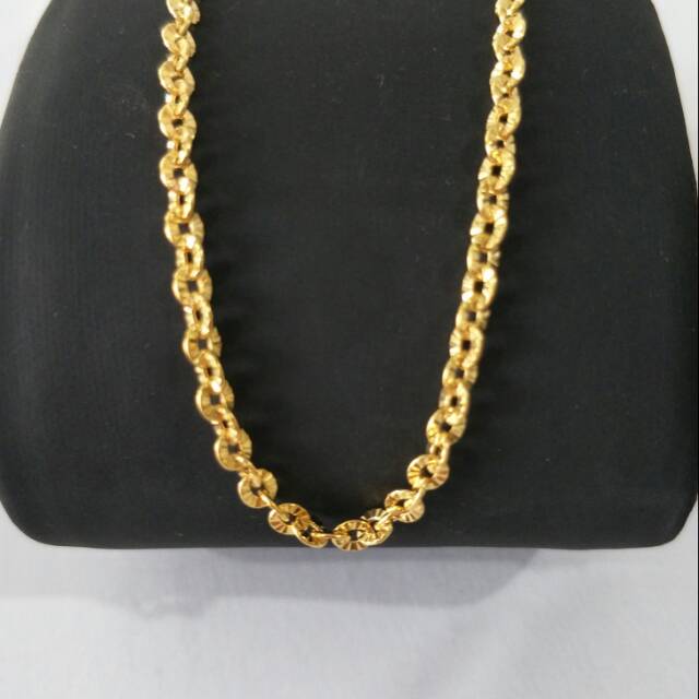 kalung emas asli model fancy semi panjang kalung nori simpel elegant