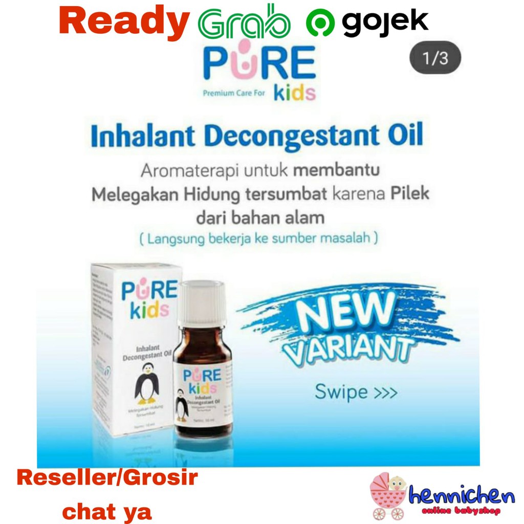 Pure BB Baby &amp; Kids Pure Baby oil minyak - Inhalant Decongestant Oil anak 10ml LEMON PureBB inhalan