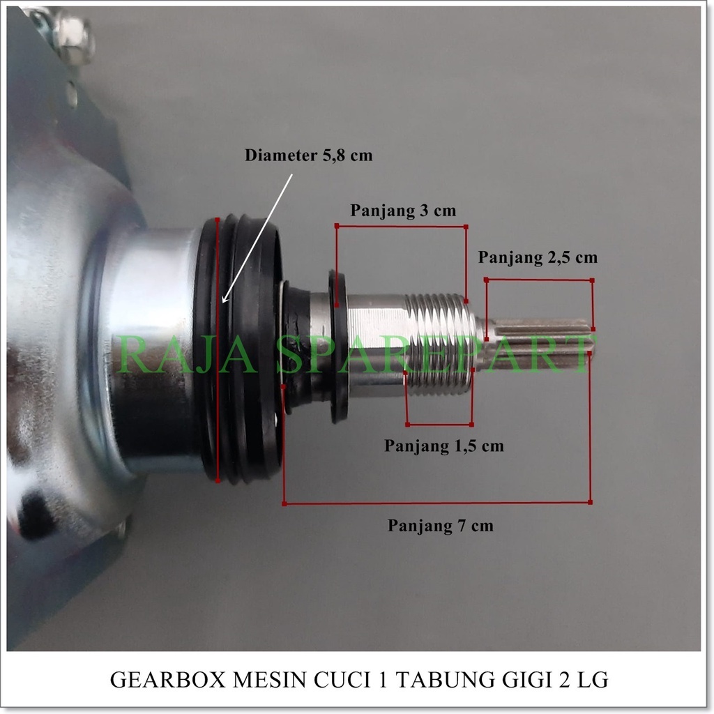 Gearbox Mesin Cuci 1 Tabung LG Gear 2 Gigi 11Z/GEARBOX 1 TABUNG LG GEAR 2