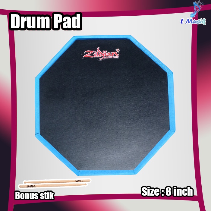 DRUM PAD 8 IN PAD DRUM MURAH GRATIS STIK DRUM 1 PASANG DRUM PAD