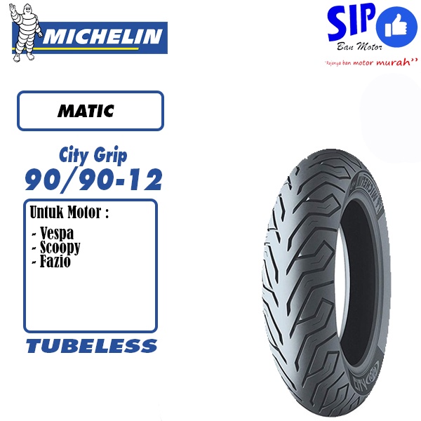 Ban motor Vespa Michelin City Grip 90 90 12 Tubeless