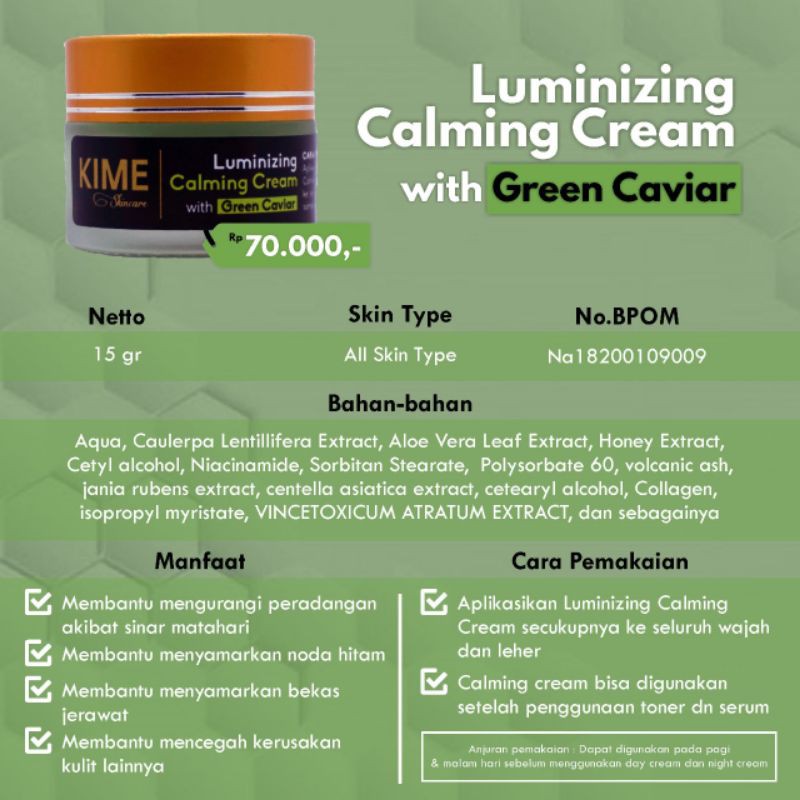 KIME CALMING CREAM WITH GREEN CAVIAR