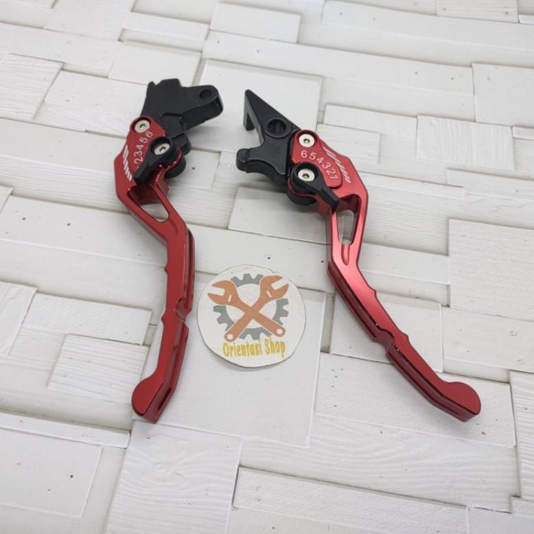 TUN.10Jn22a– Handle sisik stelan baet+ handgrip carbon+ selang rem depan 95cm+ kleman selang+ footst