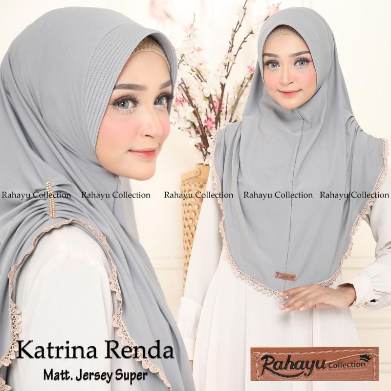 [Ori Rahayu Hijab] KATRINA RENDA ••hijab instan pet kerut renda••hijab instan jersey super