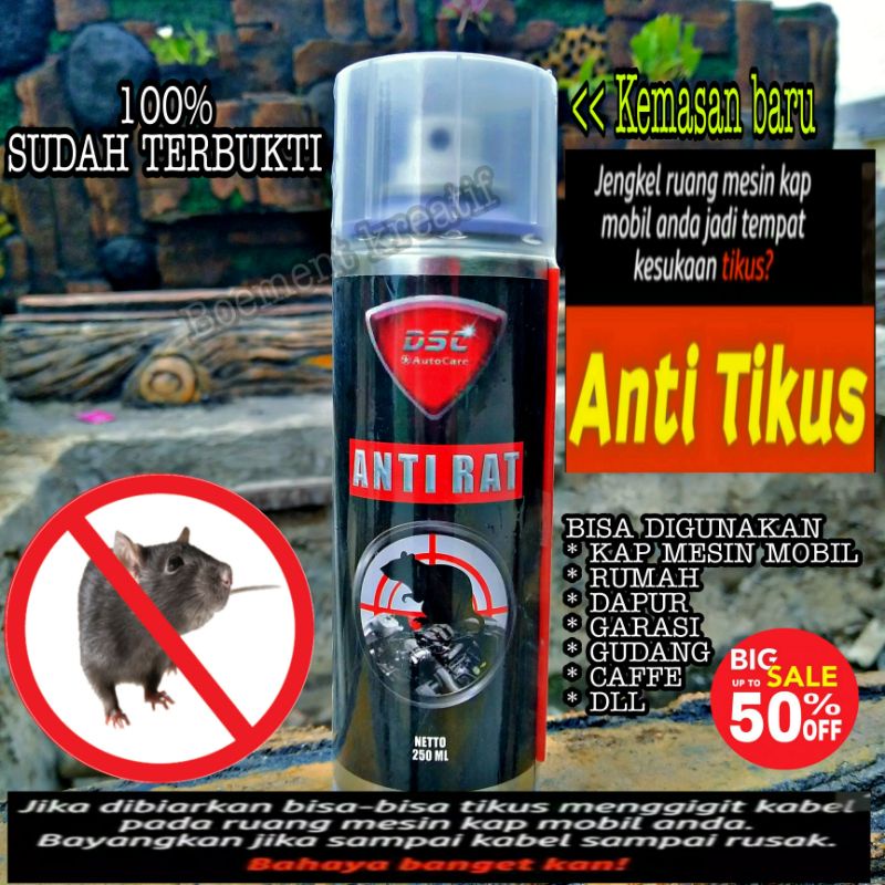 Pengusir tikus kap mobil/rumah/gudang/caffe/ANTI RAT DSC 250 ml ORIGINAL KEMASAN BARU