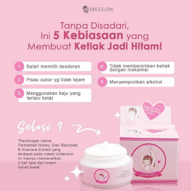 Underarm Cream by MS GLOW - Pemutih Ketiak, selangkangan dan lipatan lain yang hitam