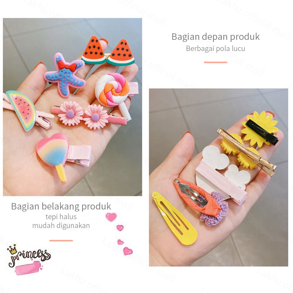 14pcs Set jepit rambut anak korea lucu/jepitan rambut korea anak perempuan