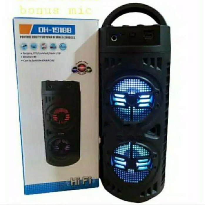 DH 1918 SPEAKER BLUETOOTH KARAOKE FREE MIC BIG BASS SPEAKER AKTIF