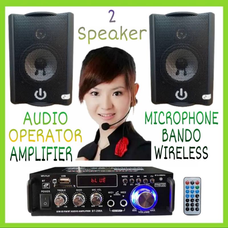 Paket Sound Panggilan Operator 2 Titik Speaker / 1 Mic Bando Wireless