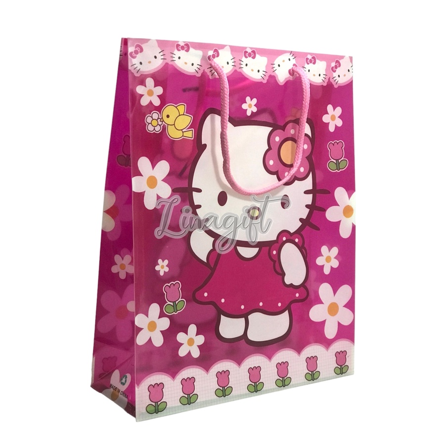 TAS PLASTIK KARAKTER / SHOPPING BAG CHARACTER PLASTIC HANNAH MONTANA NATAL MICKEY MOUSE FLOWER PRINCESS HAPPY BIRTHDAY