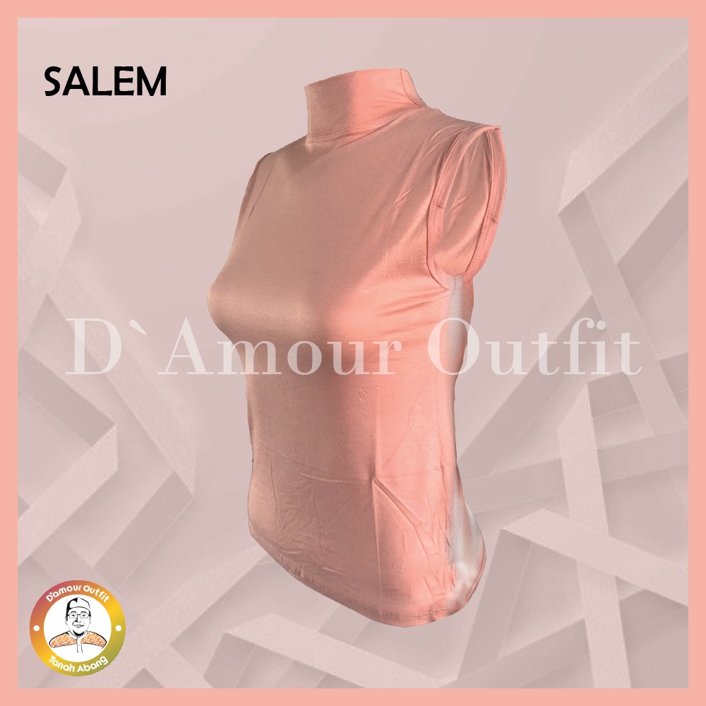 Baju Manset Tanpa Lengan Buntung Wanita Kerah Leher Turtle Neck Polos Dalaman Lekbong Yukensi Perempuan Warna Kulit Bahan Rayon Spandek Kaos Kutung Daleman Inner Iner Cewe Dewasa Anak Tangan Pendek Panjang Mangset Cewek Jumbo LD 120 130 140 Katun Premium