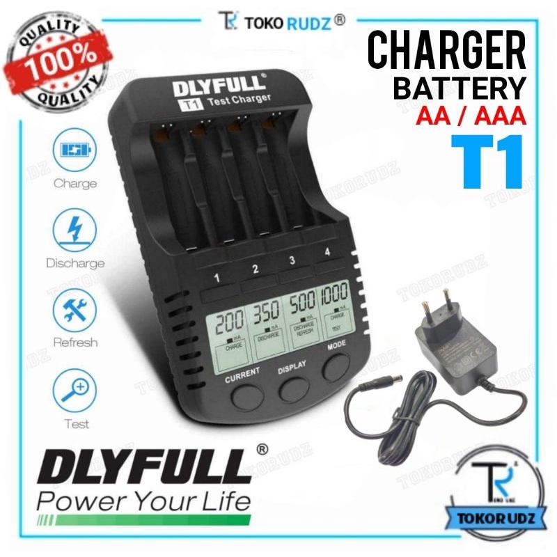Charger Baterai Cas Batre AA A2 AAA A3 Chas Discharge Test Refresh Original DLYFULL T1