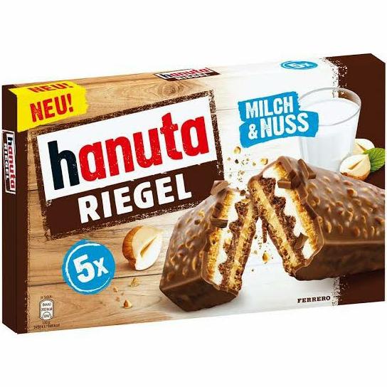 

[172gr] Ferrero Hanuta Riegel - Wafer Kacang Hazelnut - Cokelat