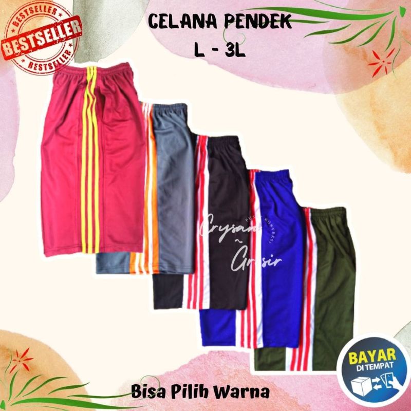 Celana Pendek Sport Pria Kolor Pendek Bawah Lutut Jumbo 3L Murah