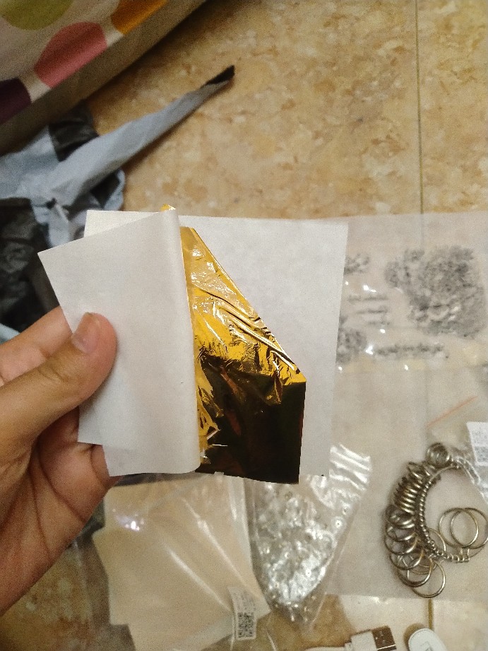 100pcs Kertas Foil Imitasi Warna Emas Untuk Membuat Perhiasan