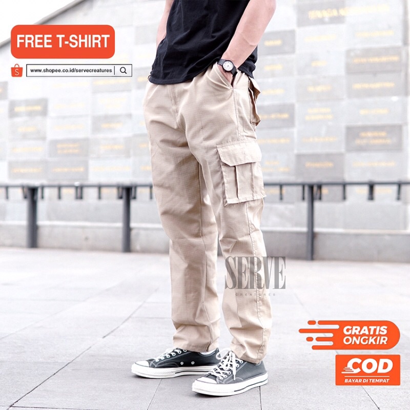 SERVECREATURES - CARGO PANTS RIPSTOP / CELANA KARGO RIPSTOP / CELANA CARGO PRIA