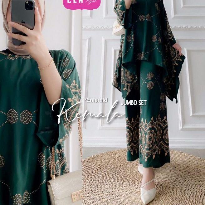 ➣ BEECOUTURE SETELAN RAYON JUMBO LD 130 CM BIG SIZE SET WAKA KEMALA RESLETING DEPAN BUSUI ❈