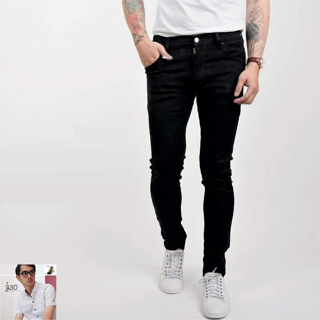 Celana Jeans Pria Slim Fit Levis Hitam Grey Stone Wash Garment Blue Jeans Stretch Distro JSO Fashion