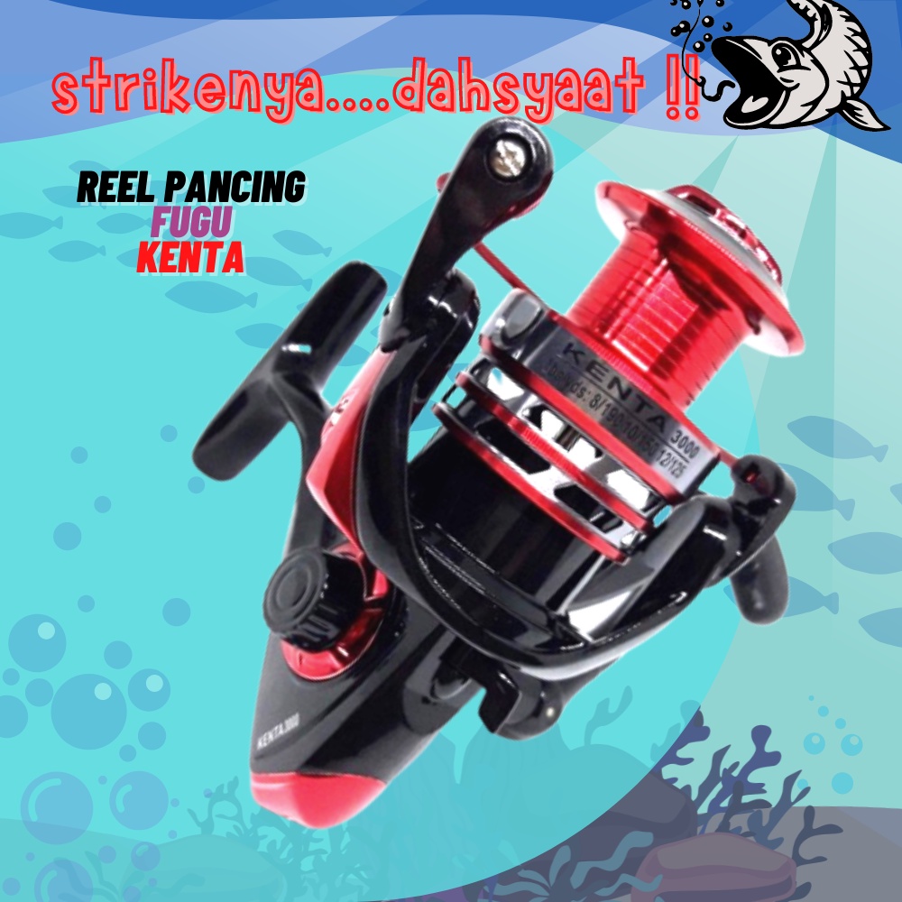 Gulungan Reel Ril Riil Rill Katrol Alat Pancing Ikan Fugu Kenta 3000 Olahraga Outdoor Murah