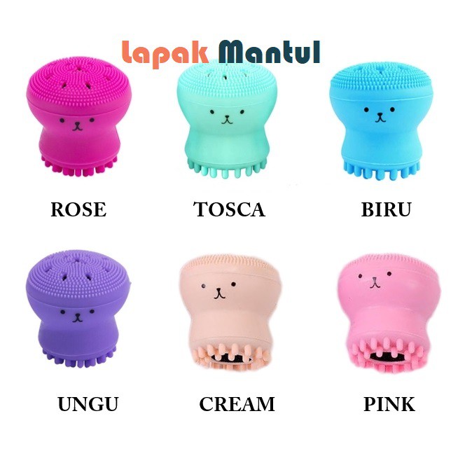 LM-0139 Spon Silikon Lembut Pembersih Wajah Model Gurita - Sponge Octopus