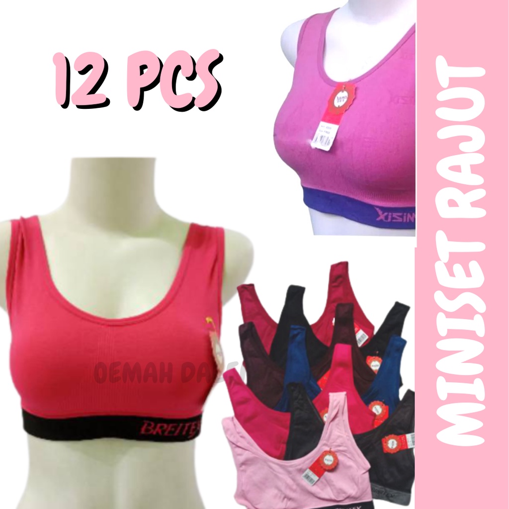 1 lusin ( 12 pcs ) BRA MINISET REMAJA DAN DEWASA BH MINISET SPORTY NYAMAN ADEM