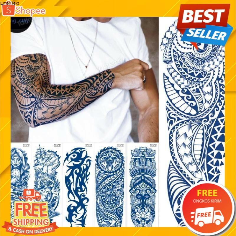 Tato Temporer Pria Paper Ink Tatto Temporary Wanita Henna Kit Tatto Temporari Full Tangan