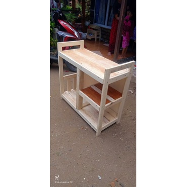 REALPICT | Meja Kompor Gas | Meja tempat penyimpanan | Meja tingkat Bumbu Dapur